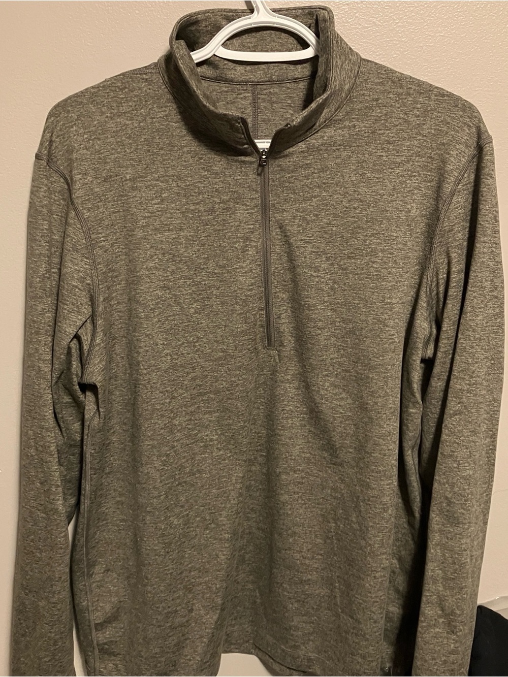 Lululemon soft jersey half zip heathered gray sage